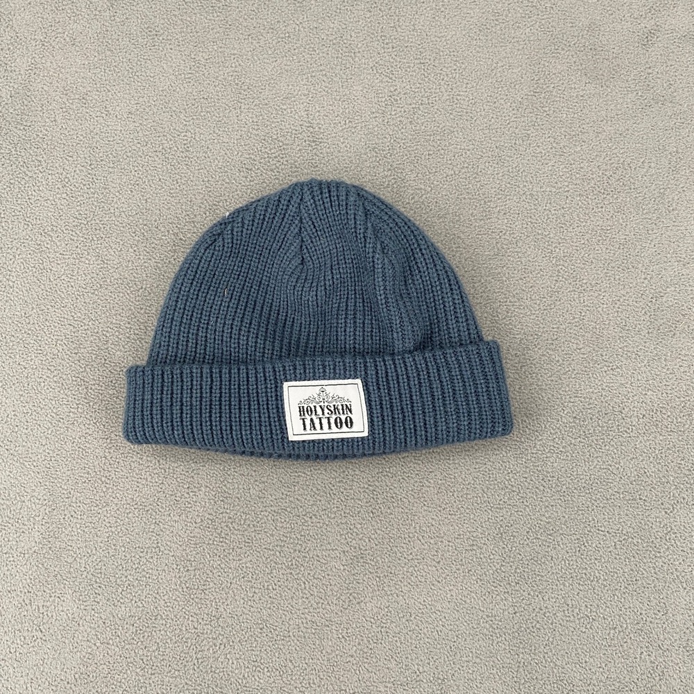 AS Colour Holyskin Tattoo Cable Knit Beanie Hat Blue Cuffed Watch Cap 1104